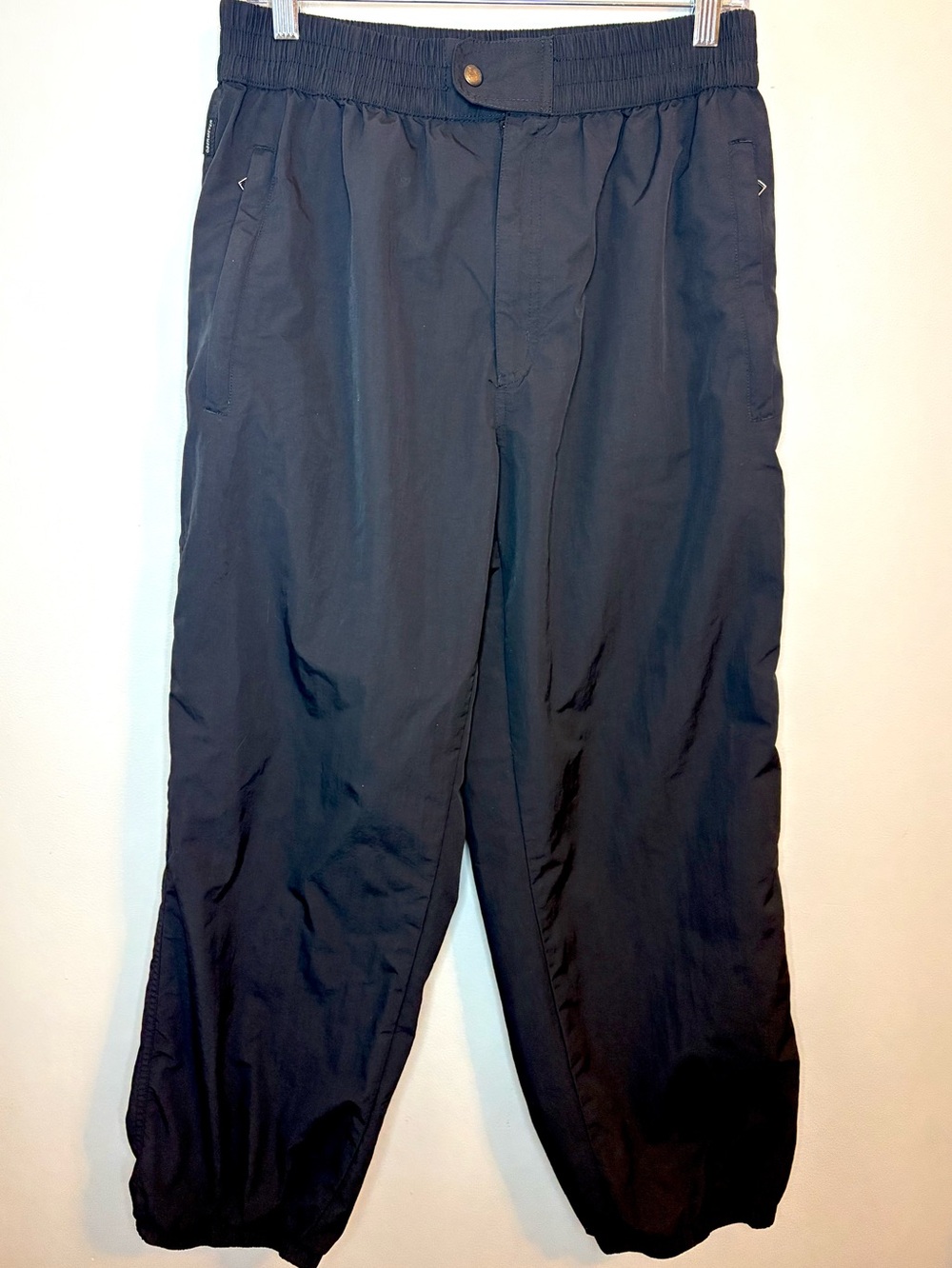 Obermeyer Men’s Large Short Black Nylon Ski Snow Pants Shell Elastic Waist